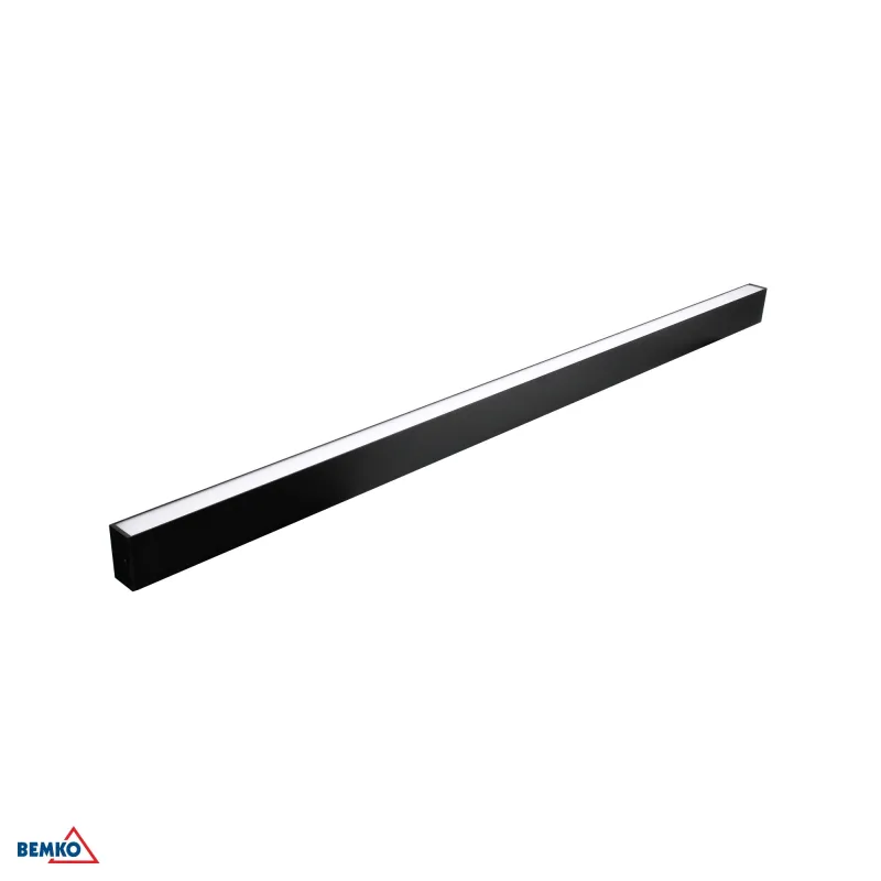 Luminaire linéaire encastré Lorien - 23W - 2480lm - 3000K - Noir - 120cm