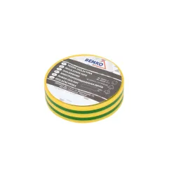 Ruban isolant PVC 15mm x 10m - Jaune/Vert - Adhésif électrique professionnel