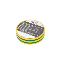 Ruban Isolant PVC 19mm x 20m - Jaune/Vert - Épaisseur 0,13mm - Électricité et Bricolage