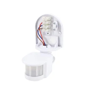 Détecteur de mouvement 1200W - Capteur 180° - Portée 12m - IP44 - Blanc