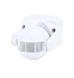 Détecteur de mouvement blanc - 1200W - Angle 180° - IP44 - Portée 12m