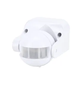 Détecteur de mouvement blanc - 1200W - Angle 180° - IP44 - Portée 12m