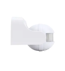 Détecteur de mouvement blanc - 1200W - Angle 180° - IP44 - Portée 12m