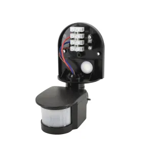 Détecteur de mouvement extérieur - 1200W - Angle 180° - Portée 12m - Noir - IP44