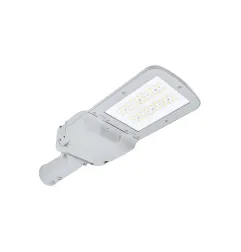 Lampadaire LED Avenue 80W - Éclairage Blanc Chaud 2700K - 14800 Lumens - IP66 - Gris Clair