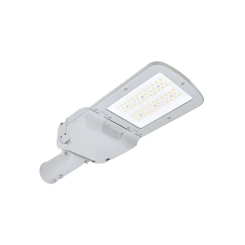 Lampadaire LED Avenue 80W - Éclairage Puissant 14800lm - Blanc Jour 6000K - IP66 - Gris Clair