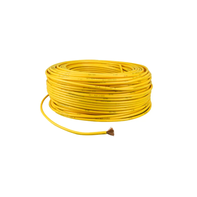 Câble Flexible Monoconducteur 6mm² Multibrins - Bobine Jaune 100m