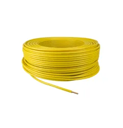 Câble Rigide Monoconducteur 6mm² Monobrin - Bobine Jaune 100m