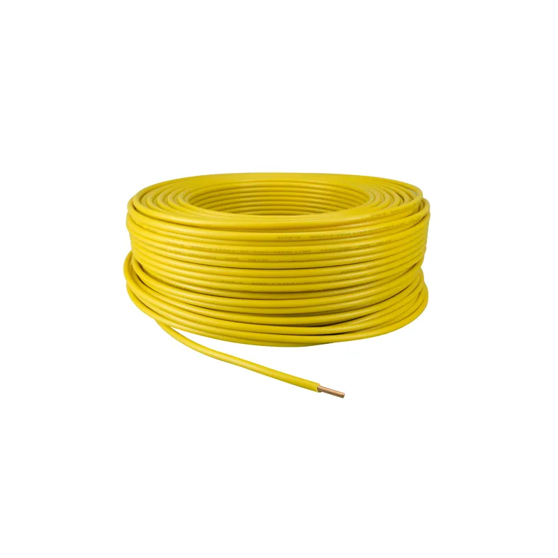 Câble Rigide Monoconducteur 6mm² Monobrin - Bobine Jaune 100m