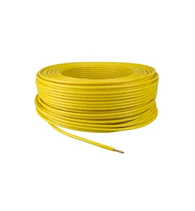 Câble Rigide Monoconducteur 6mm² Monobrin - Bobine Jaune 100m