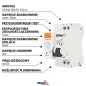 Disjoncteur différentiel 2P - 20A - 30mA - Type AC - Rail DIN - Protection contre les surintensités