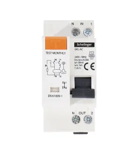 Disjoncteur différentiel 2P - 6A - 30mA - Type AC - 2 modules - Rail DIN - Schelinger