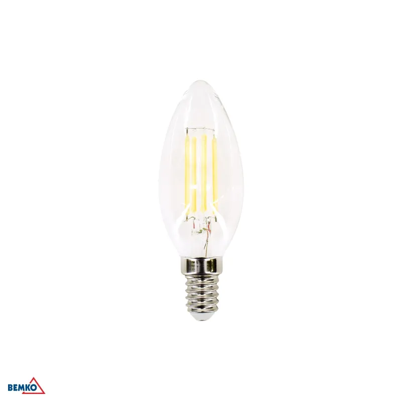 Ampoule LED Filament E14 - 6W - 700lm - Blanc Chaud 2700K - Angle 320° - Forme Flamme