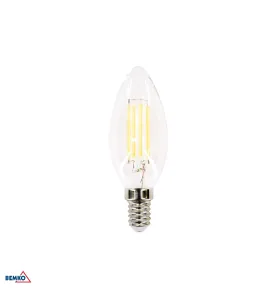 Ampoule LED Filament E14 - 6W - 700lm - Blanc Chaud 2700K - Angle 320° - Forme Flamme