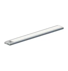 Lampe d'armoire LED Slim - 1.5W - 140lm - Blanc Chaud 3000K - Capteur PIR - Argent - 300x40x9mm