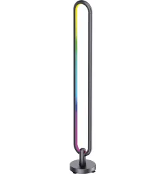 Lampadaire LED 20W - RGB Multicolore - Télécommande - 130x1045mm - Noir