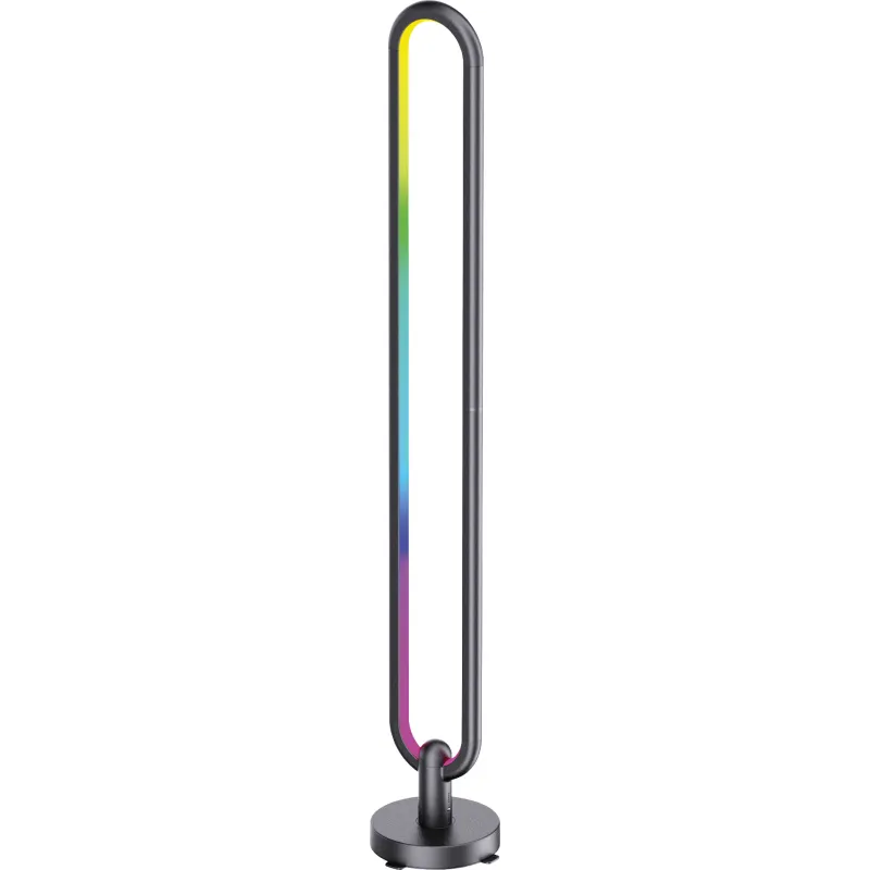 Lampadaire LED 20W - RGB Multicolore - Télécommande - 130x1045mm - Noir