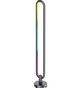 Lampadaire LED 20W - RGB Multicolore - Télécommande - 130x1045mm - Noir