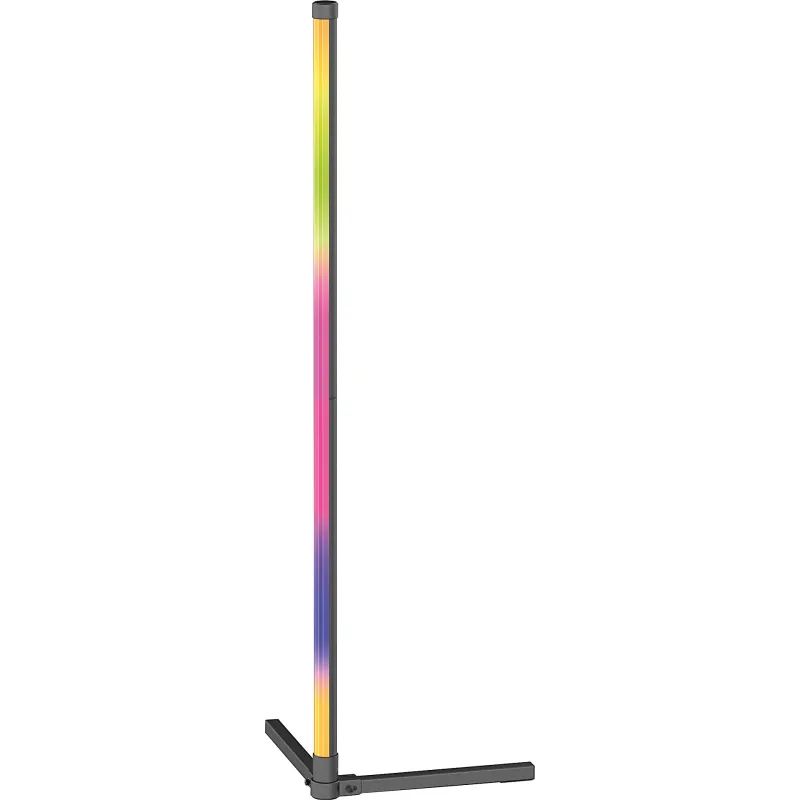 Lampadaire LED RGB 8W - Télécommande - Multicolore - 1047mm - Noir