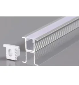 Profilé Aluminium Pour Bande LED - Corps Argent - Cache Blanc - Longueur 2m - Installation Facile