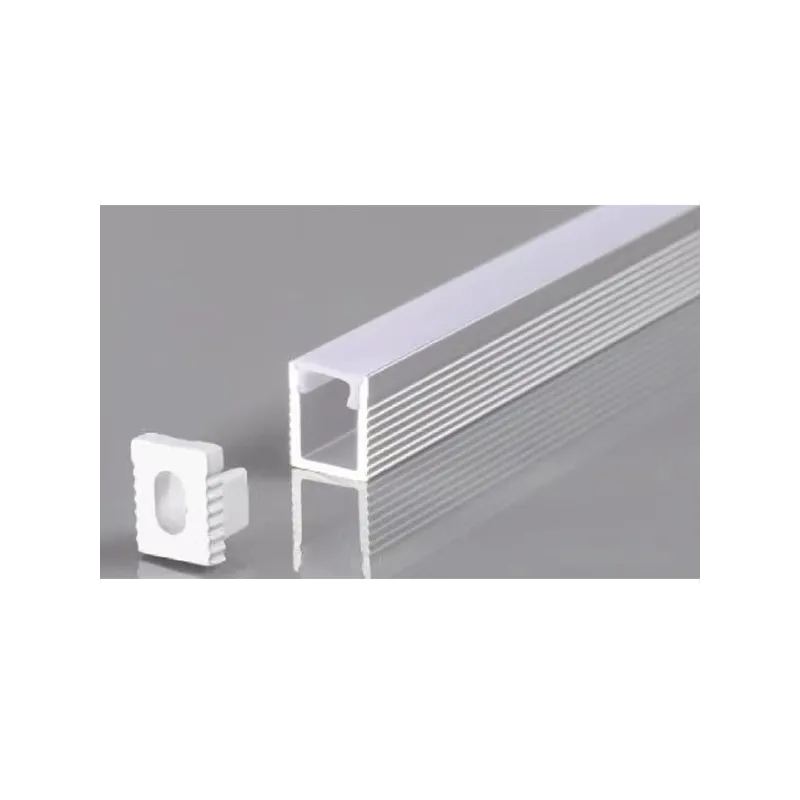 Profilé Aluminium pour Bande LED - Corps Argent et Cache Blanc - Longueur 2m - Installation Facile