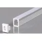 Profilé Aluminium pour Bande LED - Corps Argent et Cache Blanc - Longueur 2m - Installation Facile