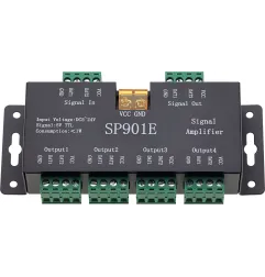 Amplificateur de Signal SPI DC5-24V - 8 Groupes - Aluminium Noir - 137x70x28mm