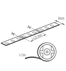 Ruban LED LEDS-B - 5m - 1100lm/m - Blanc Chaud 3000K - 12V DC - IP0