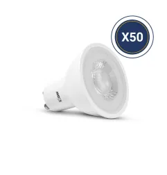 Ampoule LED GU10 Spot 7W - 3000K Blanc Chaud - Dimmable - Angle 38° - Pack de 50