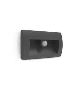 Spot LED encastrable rectangulaire - 6,5W - 3000K - IP65 - Détecteur IR - 70x140mm - Aluminium