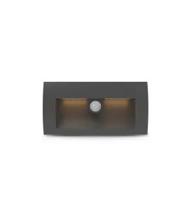 Spot LED encastrable rectangulaire - 6,5W - 3000K - IP65 - Détecteur IR - 70x140mm - Aluminium