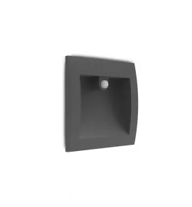 Spot LED encastrable - Balise 140x140mm - 6,5W - 3000K - IP65 - Détecteur IR - Aluminium