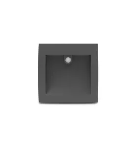 Spot LED encastrable - Balise 140x140mm - 6,5W - 3000K - IP65 - Détecteur IR - Aluminium