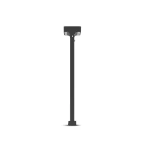 Potelet Solaire LED Carré - 6W - 3000K Blanc Chaud - 950 mm - Noir - IP65 - Détecteur IR