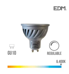 Spot LED Dimmable GU10 6W Dicroïque équivalent à 45W - Blanc du Jour 6400K