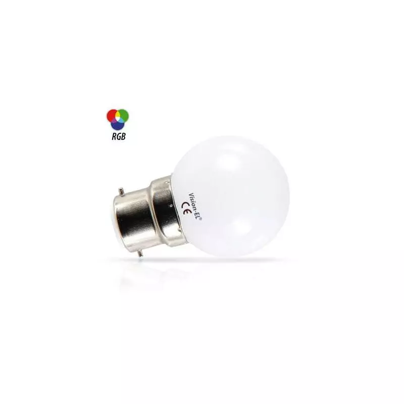 Ampoule LED B22 1W Ø45mmx66mm - RGB