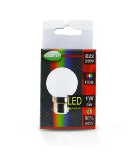 Ampoule LED B22 1W Ø45mmx66mm - RGB