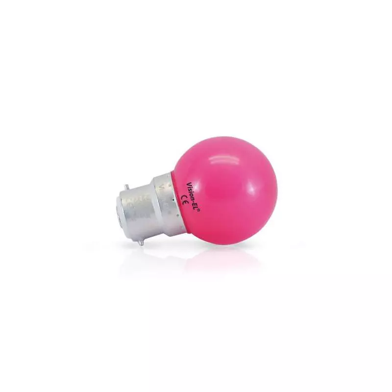 LED VISION-EL  1 W  BULB B22   ROSE  BOITE