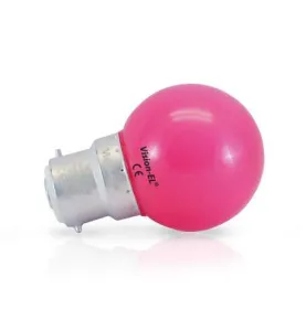 LED VISION-EL  1 W  BULB B22   ROSE  BOITE