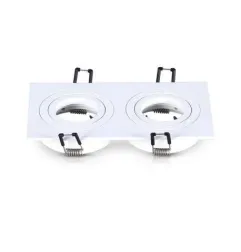 Support de Spot LED Double Rotatif Orientable 30° IP20 Blanc 175x93mm - perçage 157x80mm