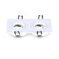 Support de Spot LED Double Rotatif Orientable 30° IP20 Blanc 175x93mm - perçage 157x80mm