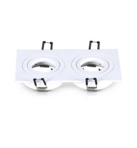 Support de Spot LED Double Rotatif Orientable 30° IP20 Blanc 175x93mm - perçage 157x80mm