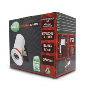 Support de Spot GU10 Fixe Blanc Ø88mmx120mm