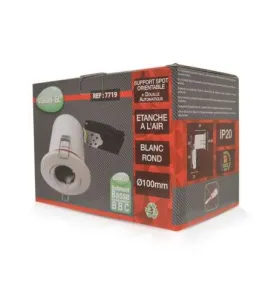 Support de Spot GU10 Fixe Blanc Ø100mmx120mm