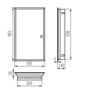 Tableau Électrique encastrable Blanc 6x24P Modules