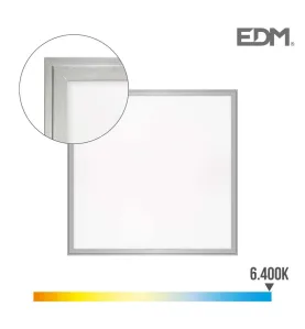 Dalle LED 40W carré 59,5x59,5mm Chrome mat - Blanc du Jour 6400K