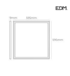 Dalle LED 40W carré 59,5x59,5mm Chrome mat - Blanc du Jour 6400K