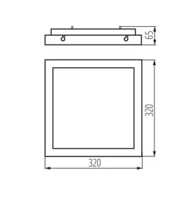 Plafonnier LED 25W à détecteur  Noir - Blanc Naturel 4000K