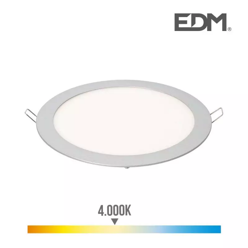 Downlight LED 20W rond ∅22,5cm Chromé - Blanc Naturel 4000K