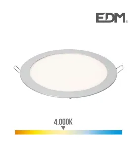 Downlight LED 20W rond ∅22,5cm Chromé - Blanc Naturel 4000K